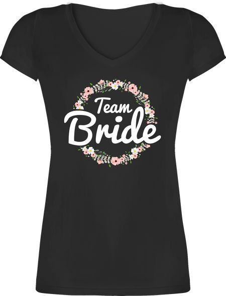 JGA Junggesellenabschied Frauen Team Bride Blumen Vintage Tailliertes Tshirt für Damen und Frauen T-Shirt Shirtracer 